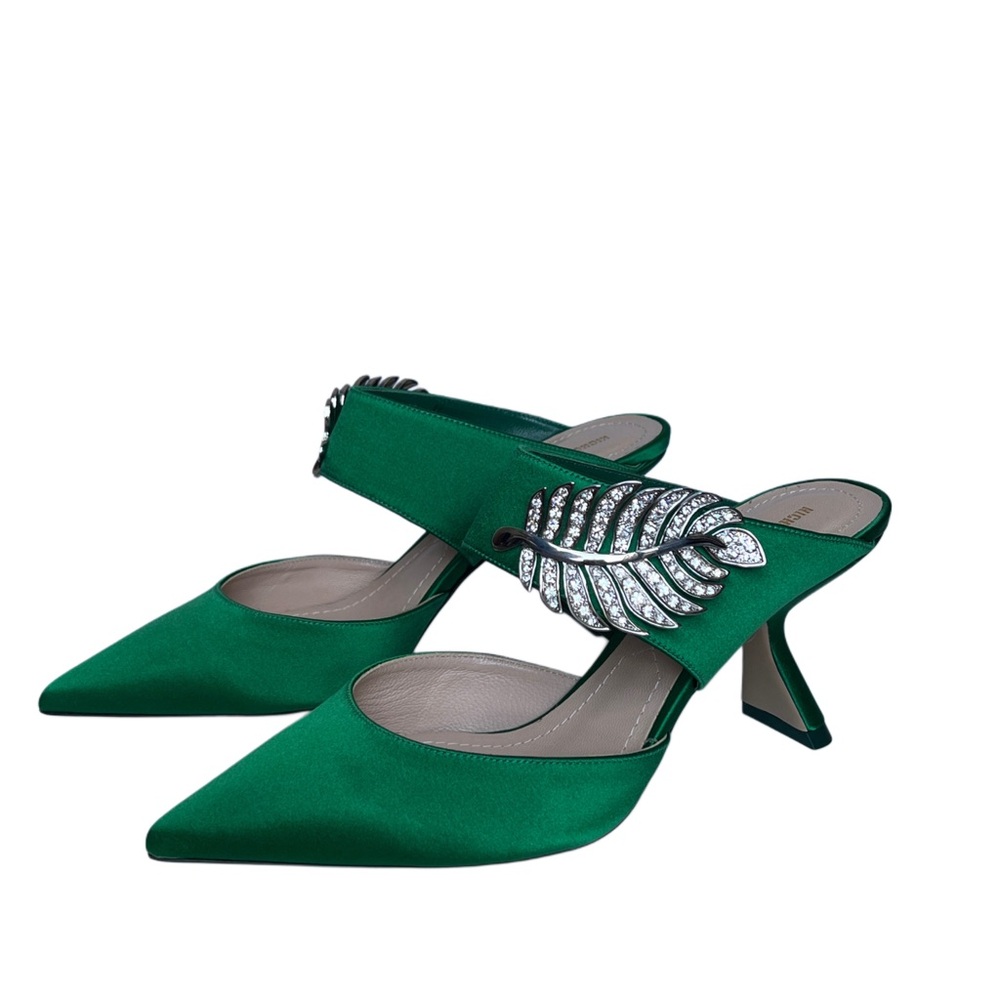 Nicholas Kirkwood Green Heels with Sculptural Design